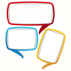 Wall Mural - colorful speech bubble frames.