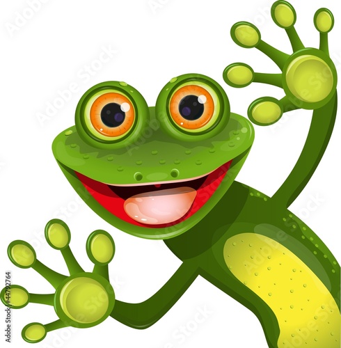 Obraz w ramie merry green frog
