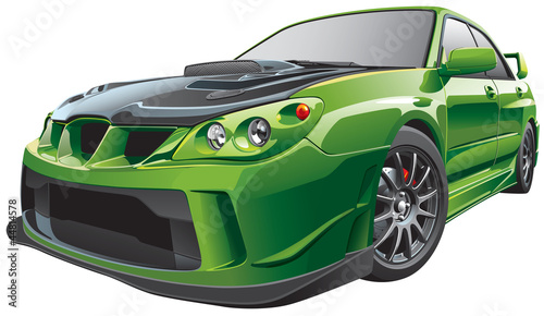 Fototapeta na wymiar green custom car