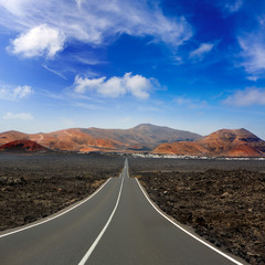 Wall Mural - Lanzarote Timanfaya Fire Mountains road