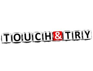 Poster - 3D Touch And Try Button Click Here Block Text