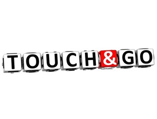 Poster - 3D Touch And Go Button Click Here Block Text