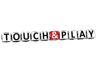 Poster - 3D Touch And Play Button Click Here Block Text