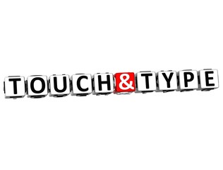 Poster - 3D Touch And Type Button Click Here Block Text