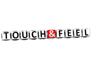 Poster - 3D Touch And Feel Button Click Here Block Text