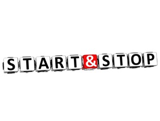 Poster - 3D Start And Stop Button Click Here Block Text