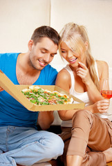 Poster - romantic couple having dinner