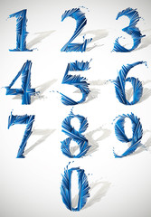 Poster - Abstract detailed smash vector numbers set.