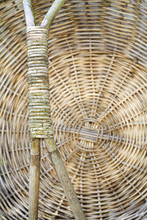 Detail Of A Weathered Basket In The Garden, Selective Focus