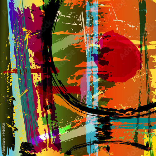 Obraz w ramie abstract background illustration, paint strokes and splashes