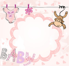 Cute Scrapbook  For Girl With Baby Elements.