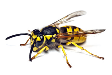 live wasp isolated on white