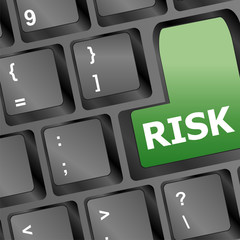 Poster - risk management key showing business insurance concept