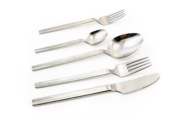 Wall Mural - Cutlery set with Fork, Knife and Spoon