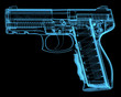 Pistol (3D xray blue transparent)