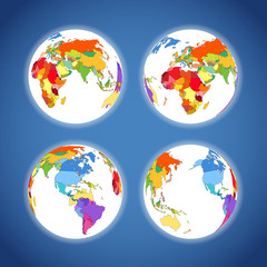 Poster - Earth map colorful scheme collection
