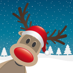 Poster - rudolph reindeer red nose