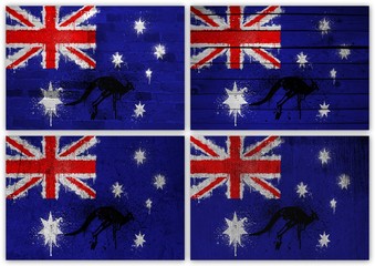 Wall Mural - Australian flag collage