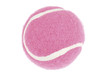 Pink tennis ball isolated on a white background.