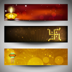 Wall Mural - Website headers or banners for for Hindu community festival Diwa