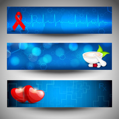 Wall Mural - Set of medical banners or website headers. EPS 10.