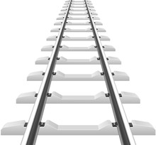 Rails With Concrete Sleepers Vector Illustration
