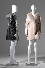 Two Winter Coat Dress On Mannequin