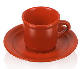 Poster - Red cup on a red saucer