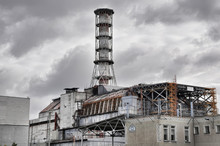 Chernobyl Nuclear Power Plant. Front View.