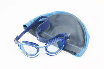 Swimming cap and glasses