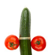 Tomatoes and cucumber in a condom