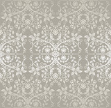 Seamless silver lace flowers and leaves wallpaper