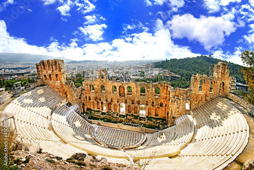 Nowoczesny obraz na płótnie ancient theater in Acropolis Greece, Athnes