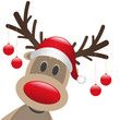 rudolph reindeer red nose christmas balls