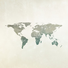 Grunge world map background