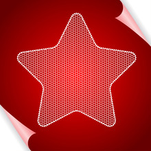 Christmas Vector Background With Star Of Lace.