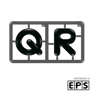 Letter qr model-kit alphabet vector