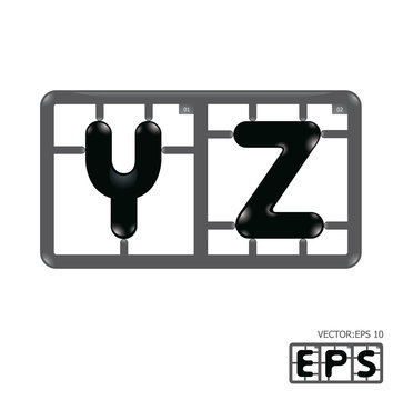 Letter yz model-kit alphabet vector