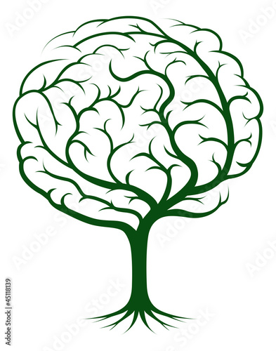 Naklejka na szybę Brain tree illustration