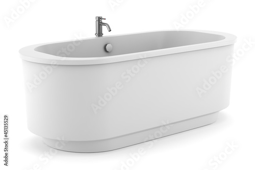 Fotomural modern bathtub isolated on white background