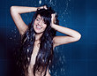 canvas print picture water-spa 01 / Mädchen beim duschen