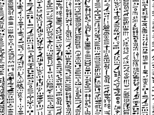 Naklejka na szybę Egypt hieroglyphs, seamless pattern for your design
