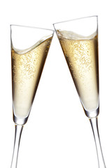 Champagne flutes toasting