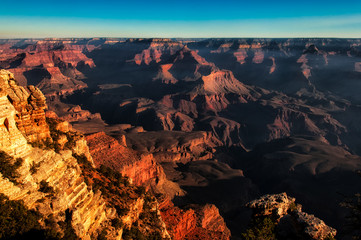 Wall Mural - Grand canyon vivid sunset landscape