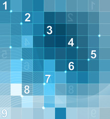 Wall Mural - abstract blue bright colorful mosaic square numbered vector