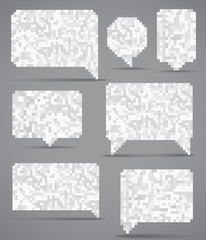 Poster - Abstract speech clouds collection of mosaic elements