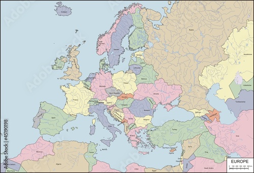 Obraz Dibond Mapa Europy
