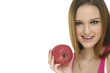 © newvave - happy smiling woman holding apple