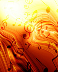 Wall Mural - Glowing musical note