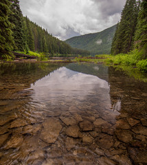 Fototapete - Unique Lake Landscape With Lake Bottom